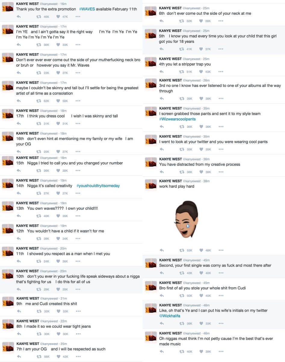 Kanye West tweets, 2016