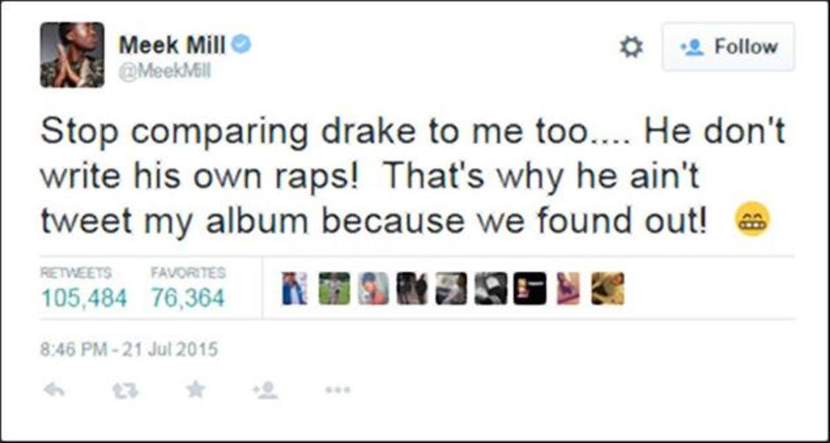Meek Mill Drake ghostwriting tweet