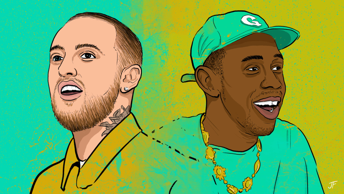 2019 illustration of Mac Miller and Tyler, The Creator